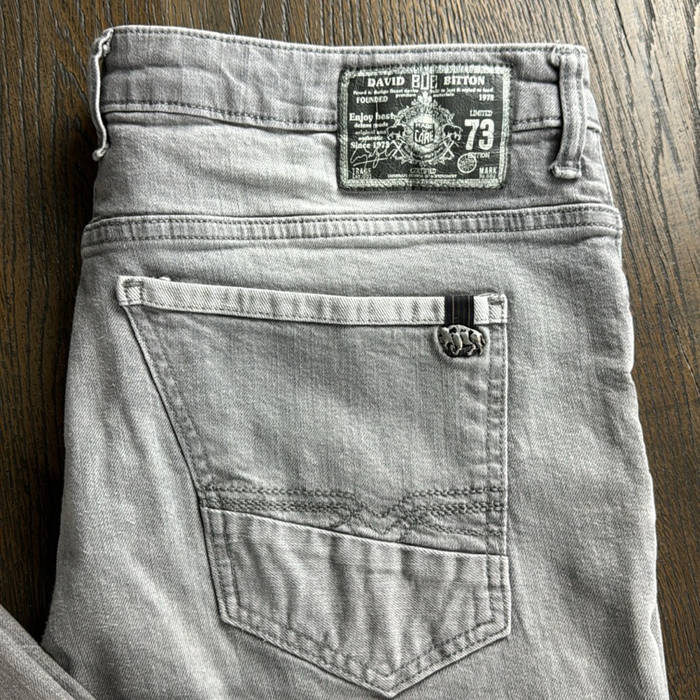 BUFFALO (DAVID BITTON)™️ 'KING-X SLIM BOOT STRETCH' Men's Size 40x32 Gray Jeans